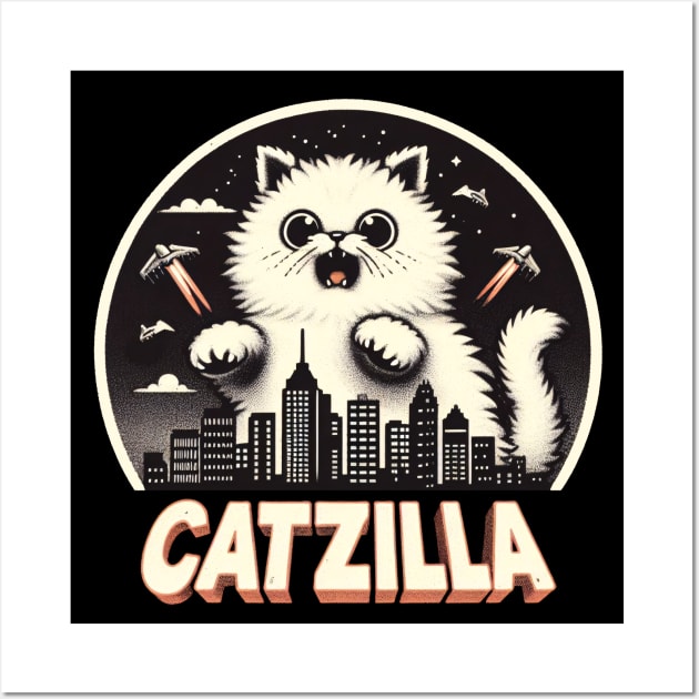 CATZILLA - Whimsical Giant Kitten Wall Art by ANSAN